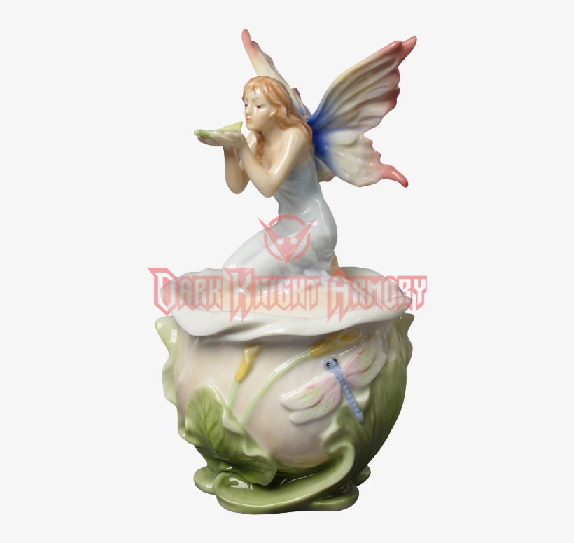 Fairy On Calla Lily Trinket Box - Figurine, transparent png download