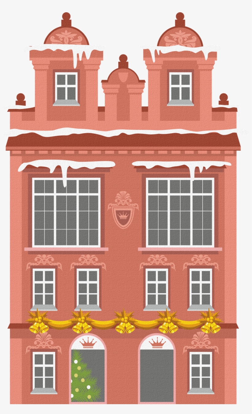 Sisters' Warehouse Building Silhouette, Amsterdam Houses, - Christmas Building Clipart, transparent png download