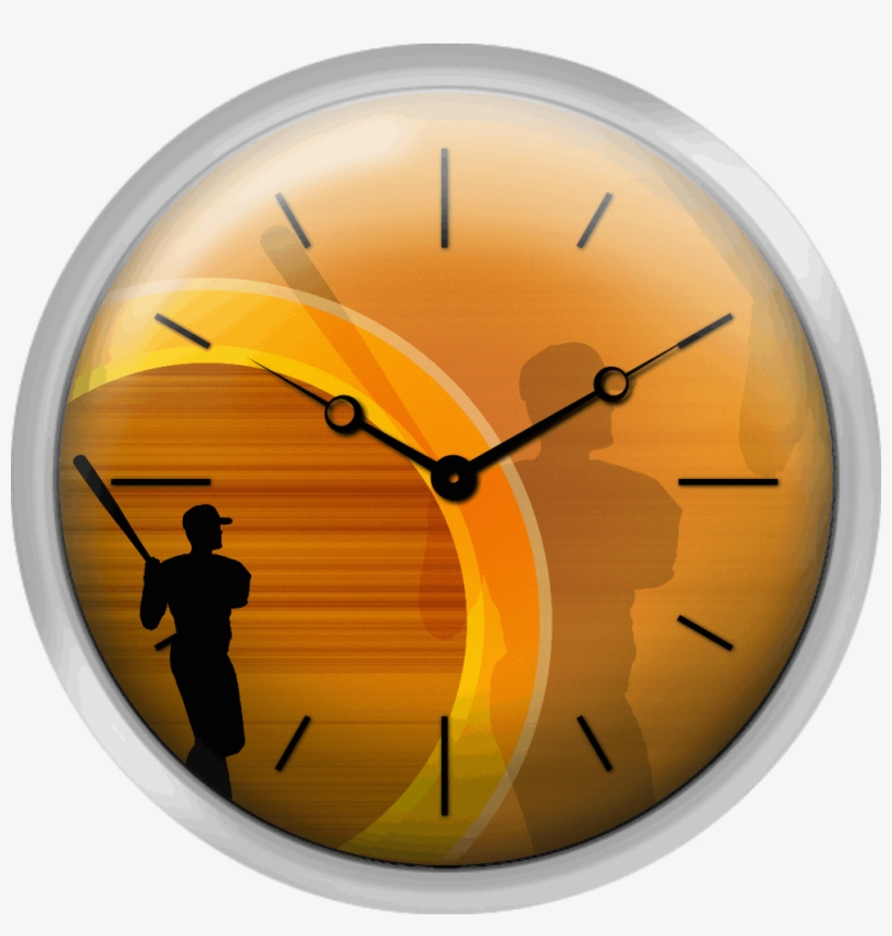 Baseball Player About To Swing Silhouette Digital - Wall Clock, transparent png download