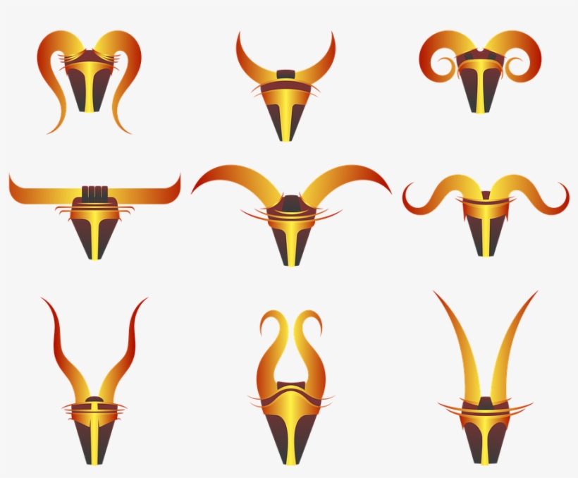 Horns, Decorative, Stylised, Wall Mount, transparent png download