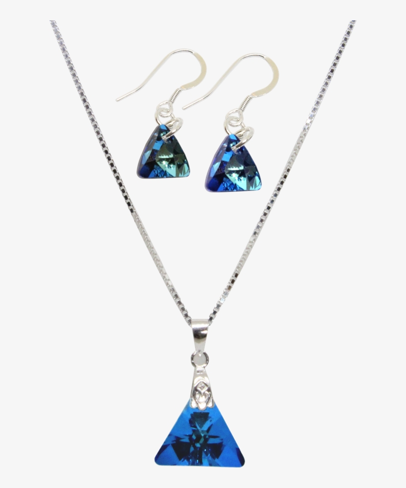 Swarovski Crystal Bermuda Blue Triangle Drop Pendant - Earrings, transparent png download