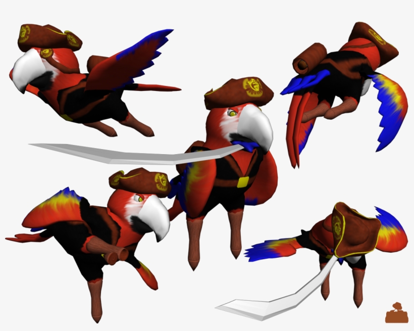 Pirate Parrot - 7474 Polygons - Cartoon, transparent png download