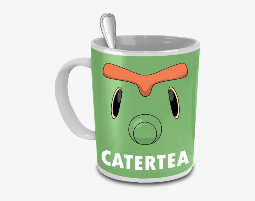 Catertea The Caterpie Face Pokemon 15oz Mug - Mug, transparent png download