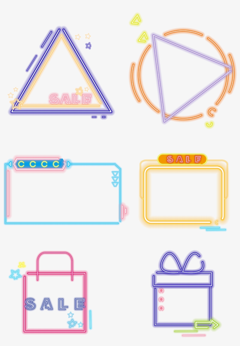 Bordo Geometrico Neon Confine Commerciale Immagine - Vector Graphics, transparent png download