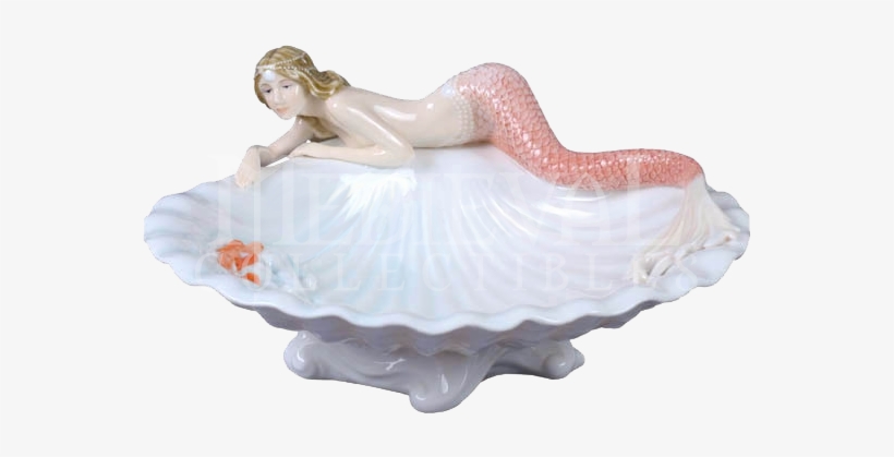 Clam Shell And Mermaid Tray - Figurine, transparent png download