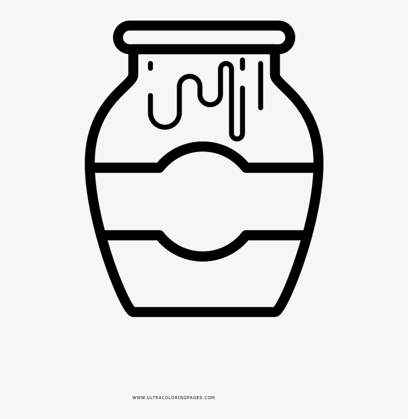 Honey Jar Coloring Page - Tarro De Miel Para Dibujar, transparent png download