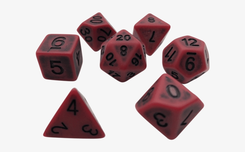 Rusted Red- Plastic Set Of 7 Polyhedral Rpg Dice For - Dice, transparent png download
