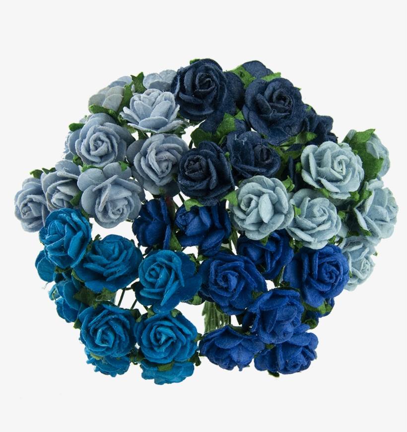 Mixed Blue Mulberry Paper Open Roses - Blue Rose, transparent png download