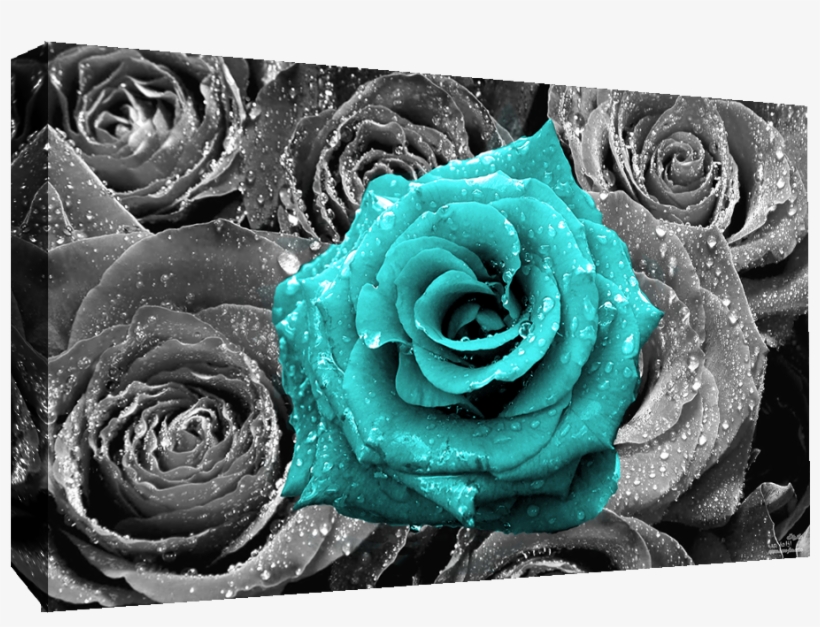 Details About Floral Duck Egg Blue Rose On Bed Of Roses - Красные Розы, transparent png download