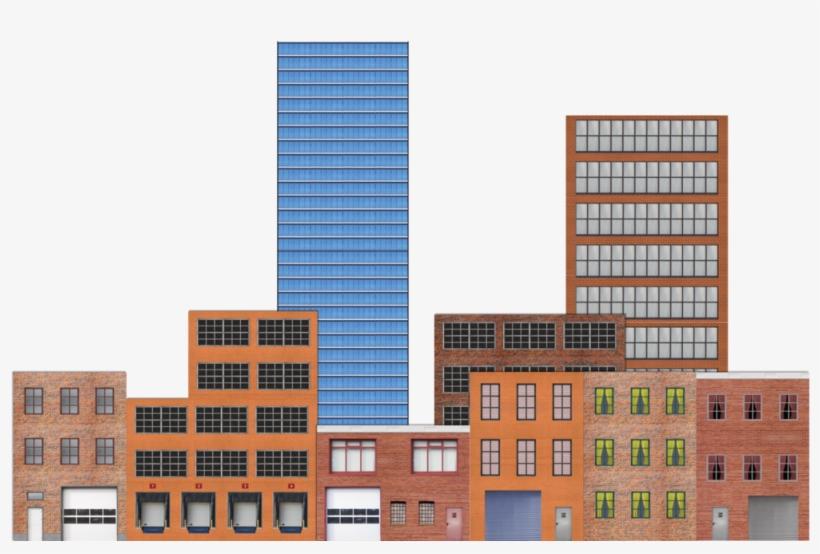Deluxe O Scale Model Train Background Kit With Storefronts - Tower Block, transparent png download