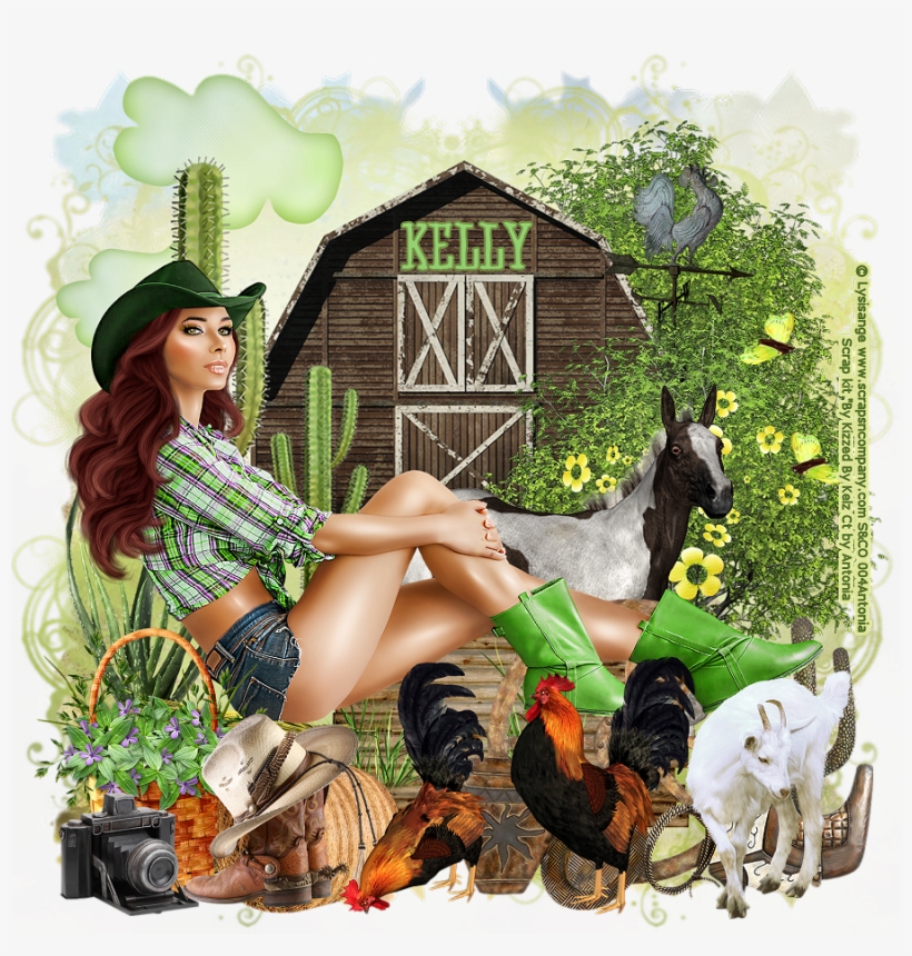 Country Girl - Illustration, transparent png download