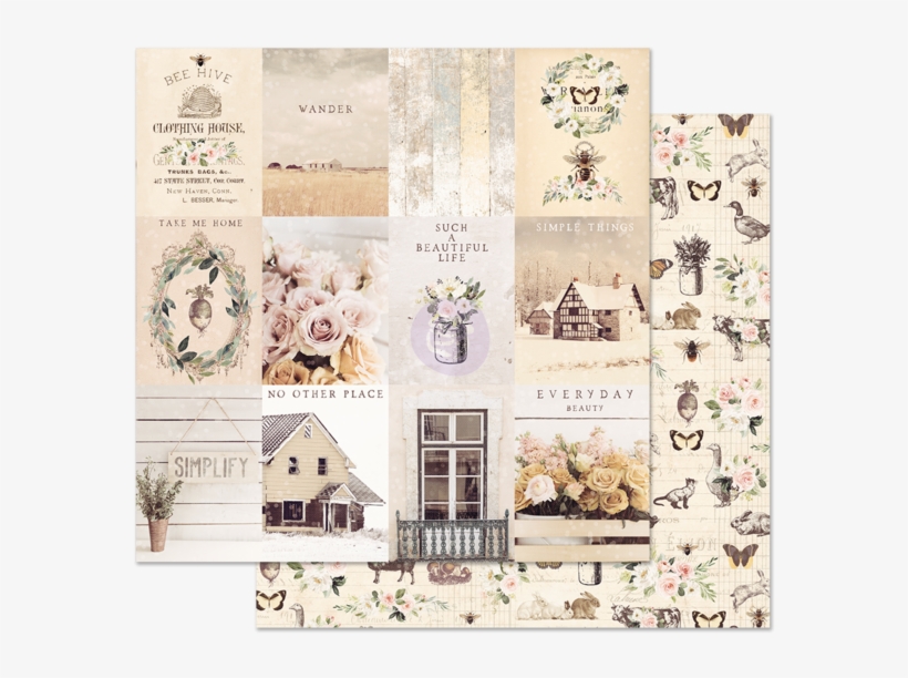 Spring Farmhouse 12 X 12 Paper Pack/ 6 Sheets Scrap-it - Prima Spring Farmhouse, transparent png download