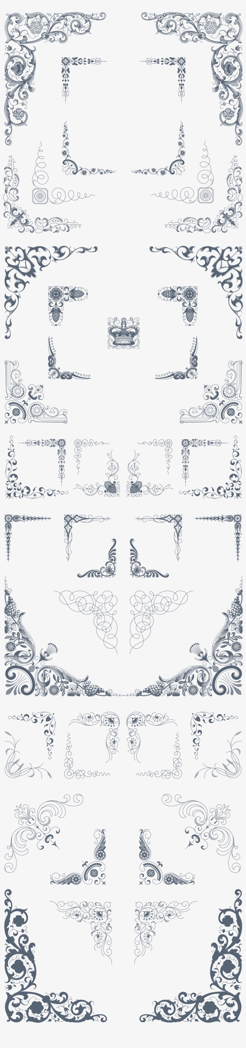 Preview All The Vector Ornaments, Traced By Hand From - Drawing, transparent png download