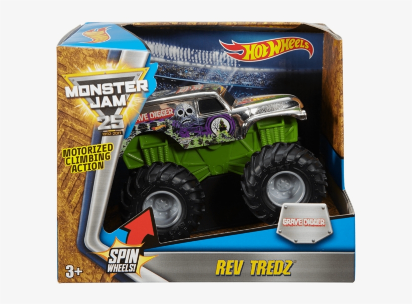 Hot Wheels Monster Jam Rev Tredz Grave Digger - Hot Wheels Monster Jam Autot, transparent png download