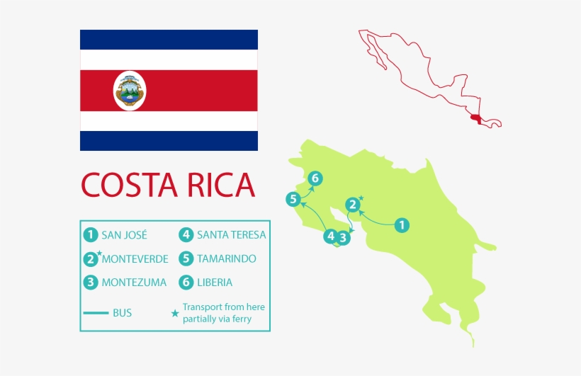 Costaricamap Fastfacts - Map, transparent png download