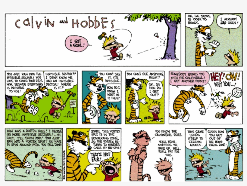 Calvin Est Petit, Il A Les Cheveux Blond - Calvin And Hobbes Calvinball, transparent png download