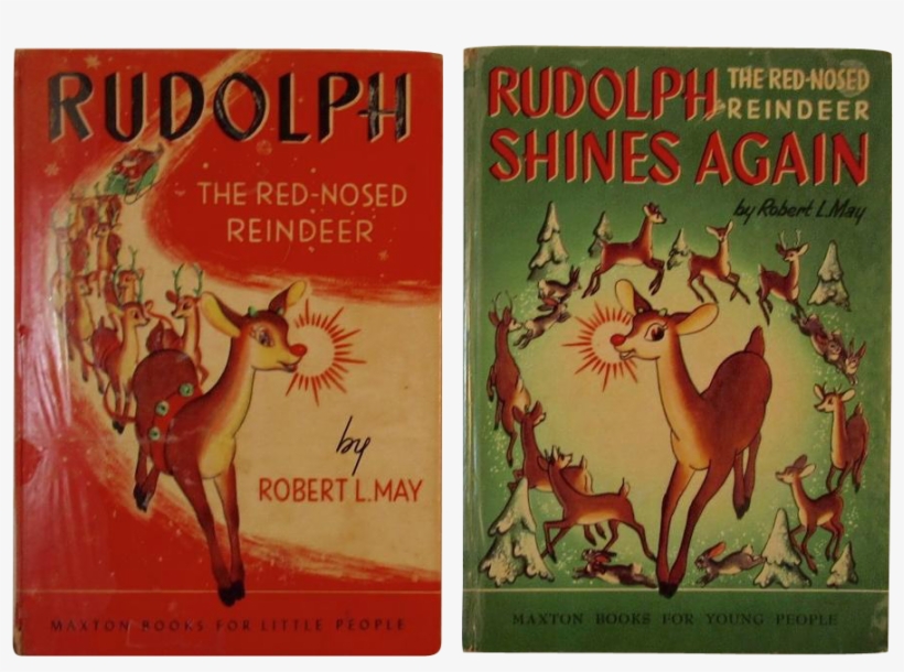 1939 & 1954 Rudolph The Red-nosed Reindeer Books By - Rudolph The Red Nosed Reindeer By Robert L May, transparent png download