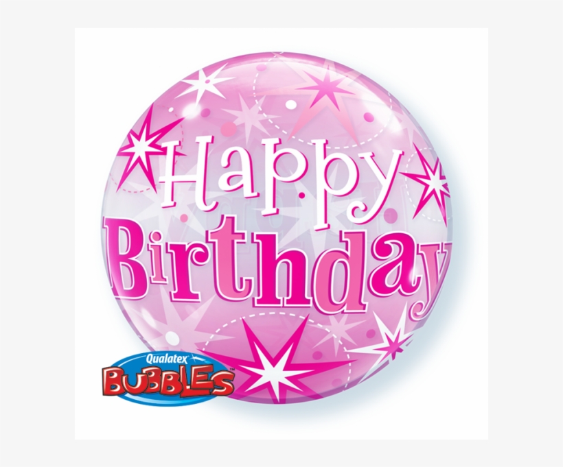 Balloons Pink Starblust Sparkle Happy Birthday Bubble - Circle, transparent png download