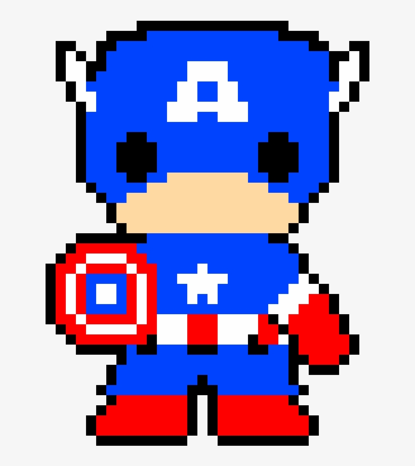 Captain America - Captain America Pixel Art, transparent png download