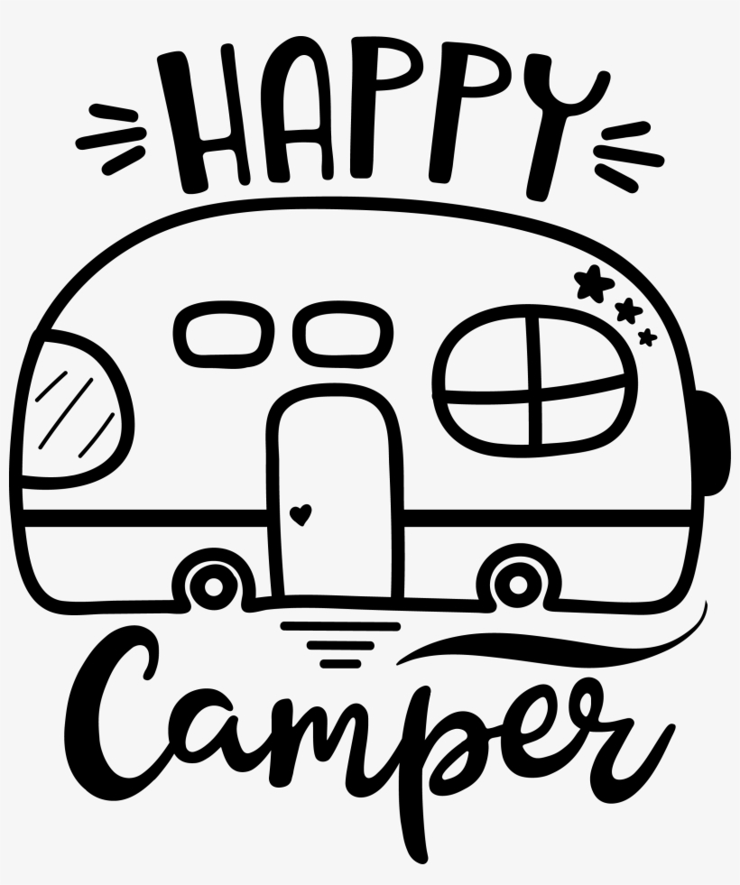 This Adorable "happy Camper" Vinyl Sticker Is Perfect, transparent png download