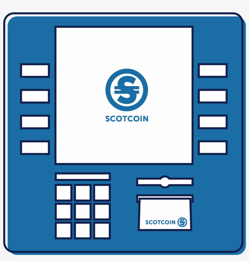 Cash Machine Blue Atm Scotcoin - Output Device, transparent png download