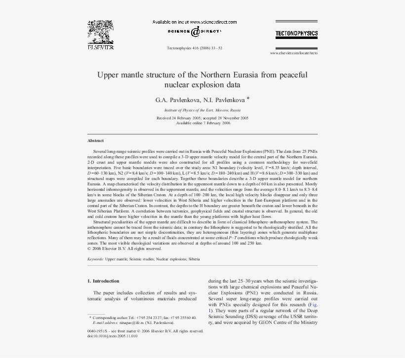 Upper Mantle Structure Of The Northern Eurasia From - Document, transparent png download