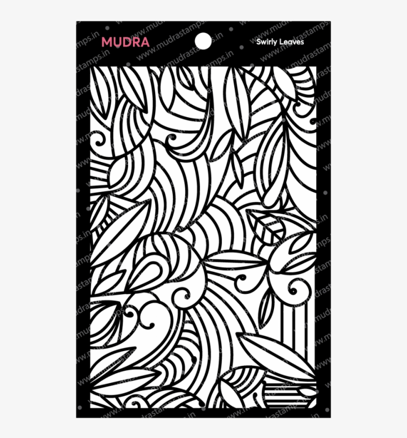 Mudra Stencils - Swirly Leaves - Line Art, transparent png download