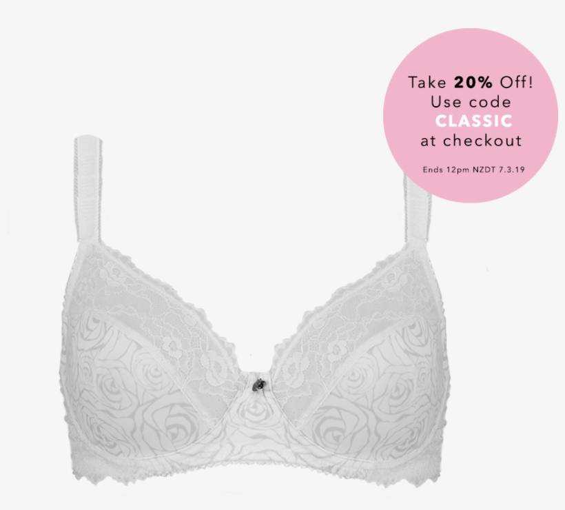 Support Swirly Rose Bra White Brad04 2052white - Brassiere, transparent png download