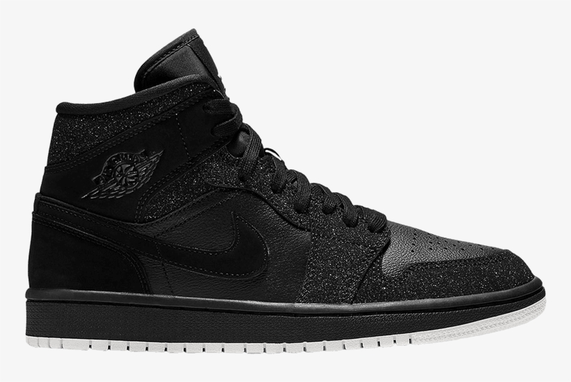 Air Jordan Wmns Air Jordan 1 Mid 'black Glitter' - Converse High Street Canvas, transparent png download