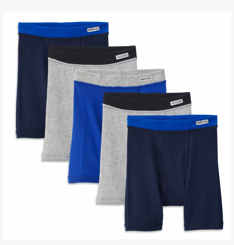 Boys' Covered Waistband Boxer Brief, 5 Pack Assorted - Fruit Of The Loom Boys Underwear, transparent png download