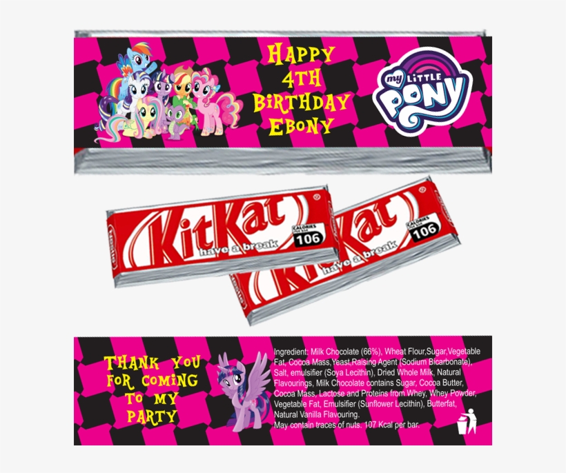 My Little Pony Kitkat Wrappers - Baby Shark Chocolate Labels, transparent png download