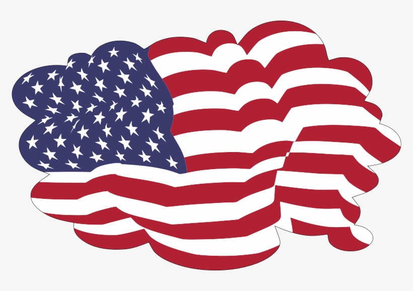 American Flag Cloud With Stroke - Png Eua, transparent png download