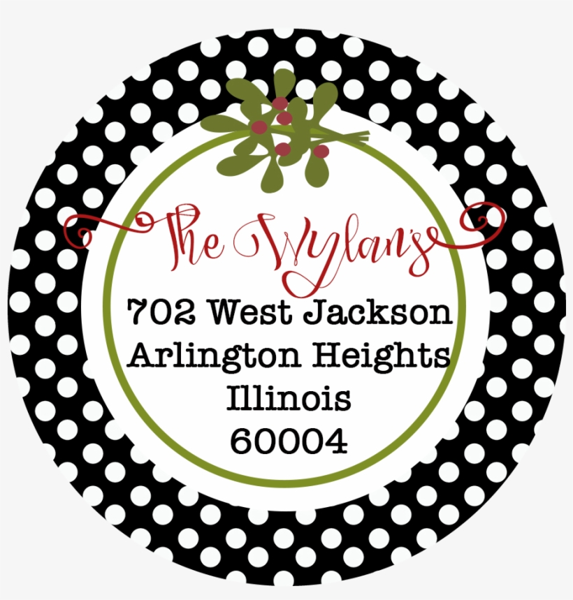 Polka Dot Holiday Address Label, transparent png download