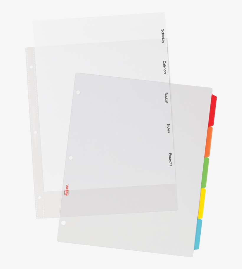 Avery® Clear Easy View Dividers - Wood, transparent png download