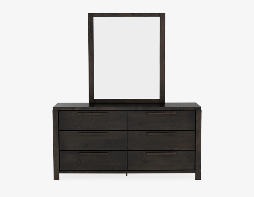 Image For Dark Brown Birch Wood Dresser And Mirror - Sideboard, transparent png download