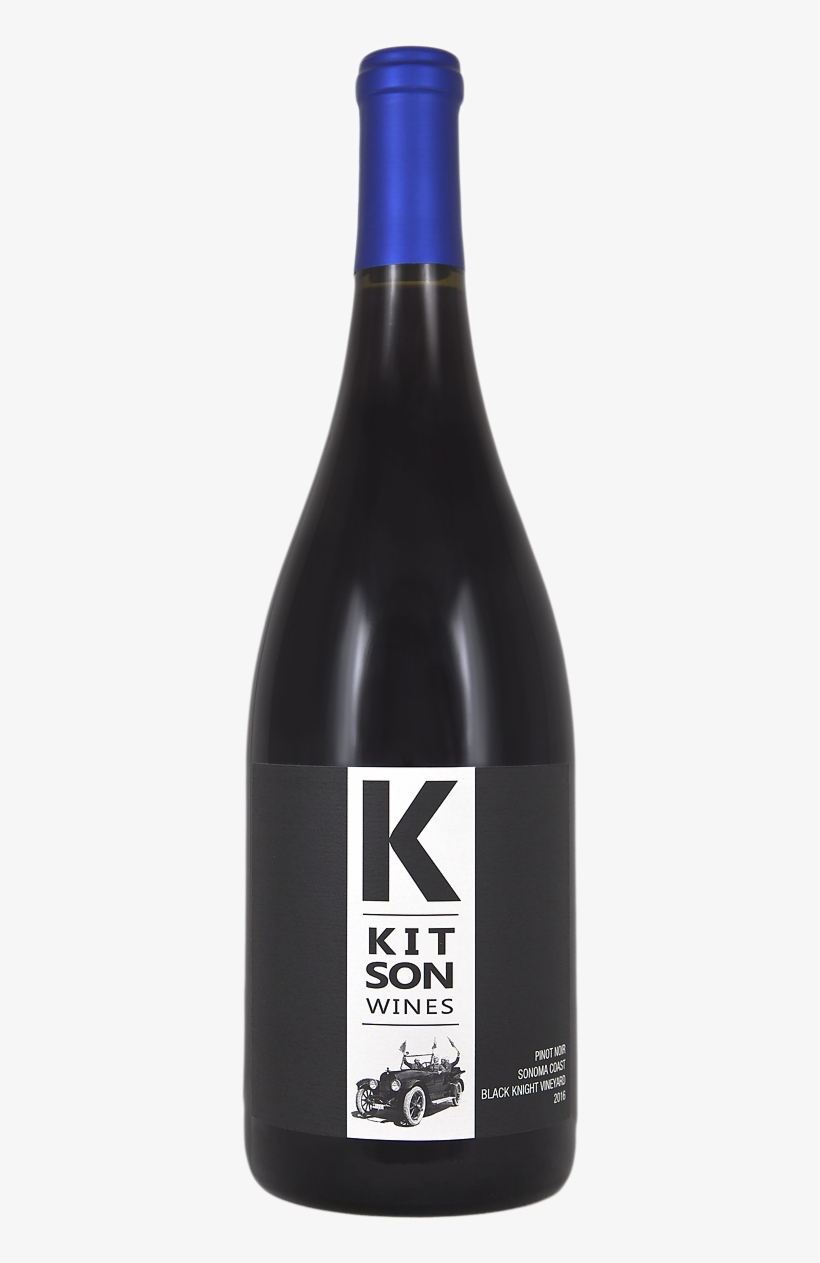 2016 Pinot Noir Black Knight Vineyard - Glass Bottle, transparent png download