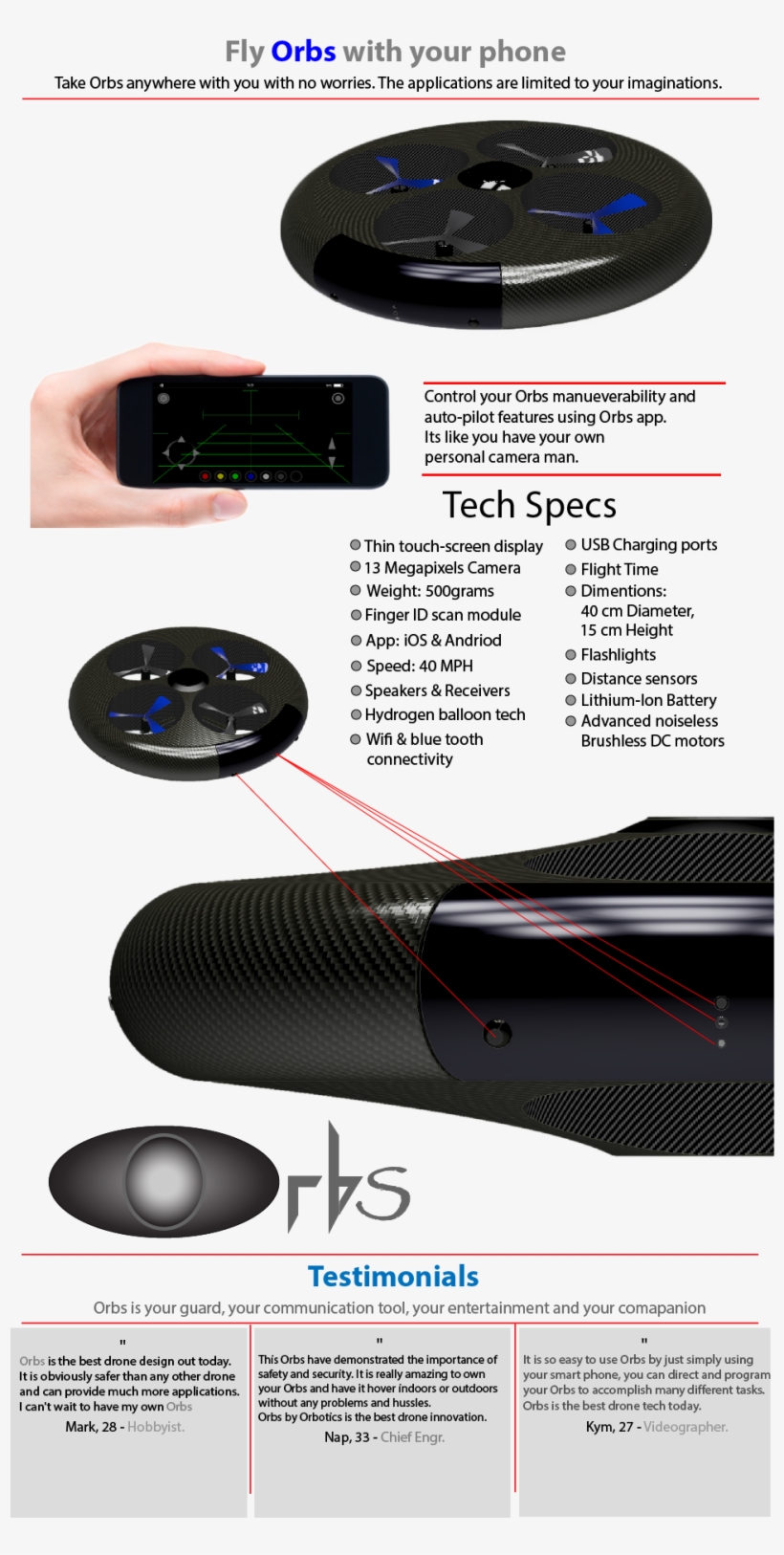 The World's First Smart Assistant Drone - Electronics, transparent png download