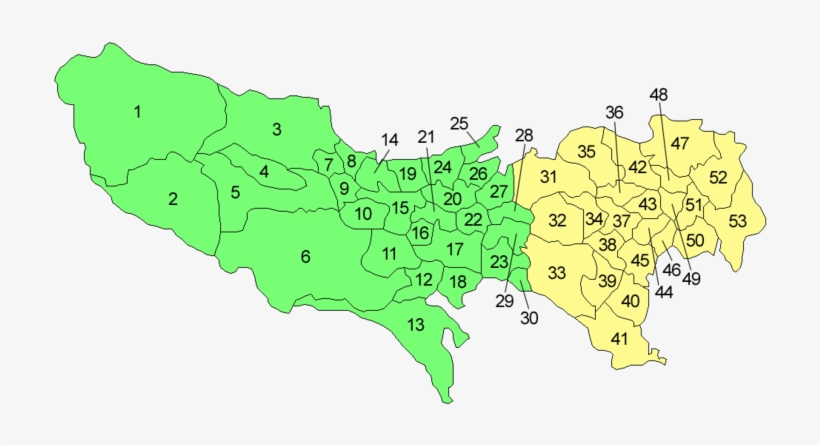 File - Tokyomapcropped - Carte Arrondissement Tokyo, transparent png download