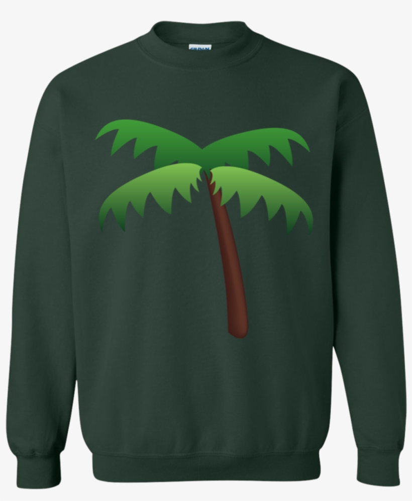 Palm Tree Emoji G180 Gildan Crewneck Pullover Sweatshirt - Ugly Christmas Sweater Friends, transparent png download