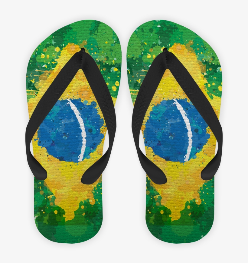 Chinelo Bandeira Do Brasil De Incantiana - Flip-flops, transparent png download