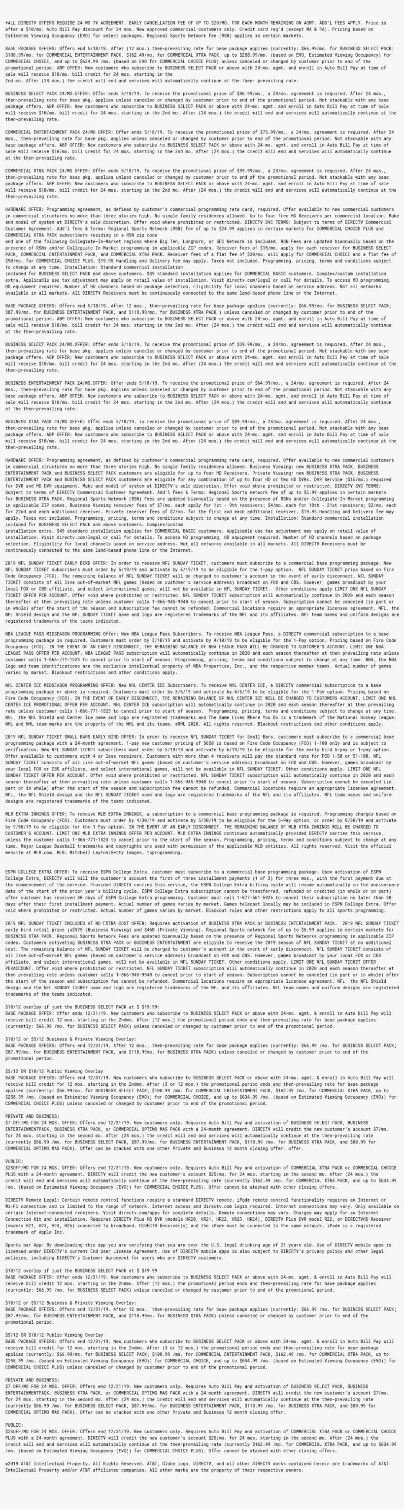 Directv Offer Legal - Document, transparent png download