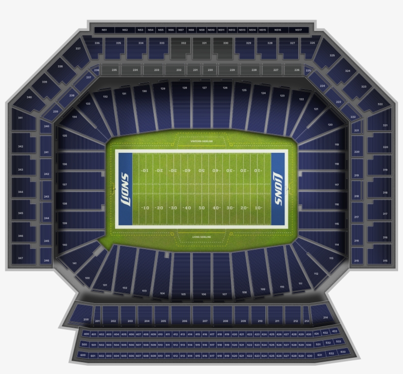 New York Jets At Detroit Lions At Ford Field Tickets, - Soccer-specific Stadium, transparent png download