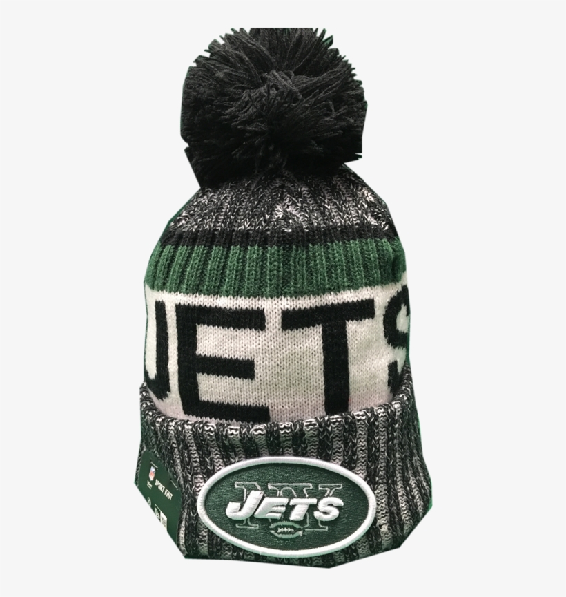 New York Jets Nfl 17 Reverse Sideline Pom Toque - New York Jets, transparent png download