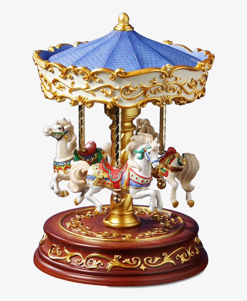 Heritage 3-horse Rotating Carousel - Carousel Figurines, transparent png download