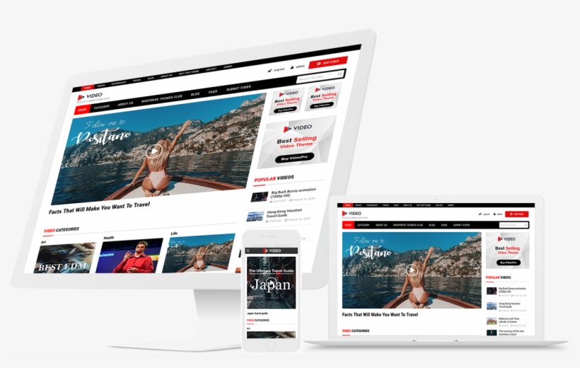 Best Wordpress Video Theme Of - Web Page, transparent png download