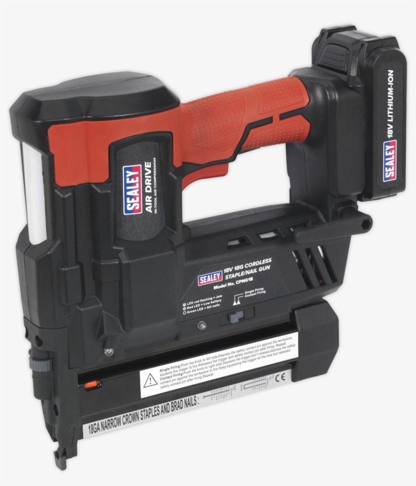 Cpng18 Sealey Cordless Nail/staple Gun 18g 18v Lithium-ion - Staple Gun, transparent png download
