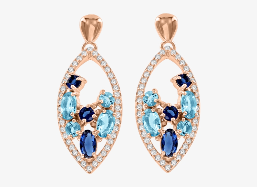 Gold-plated Earrings With Zirconia And Topaz - Earrings, transparent png download