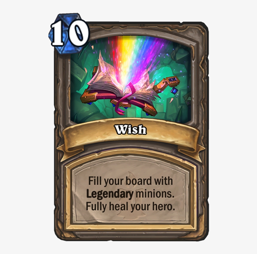 Wish Is A 10 Mana Cost Free Neutral Spell Card From - Hearthstone Dungeon Run Cards, transparent png download
