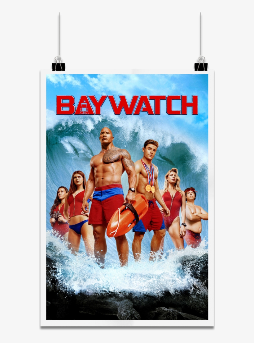The Film Stars Dwayne Johnson, Zac Efron, Priyanka - Baywatch 2017 Poster, transparent png download