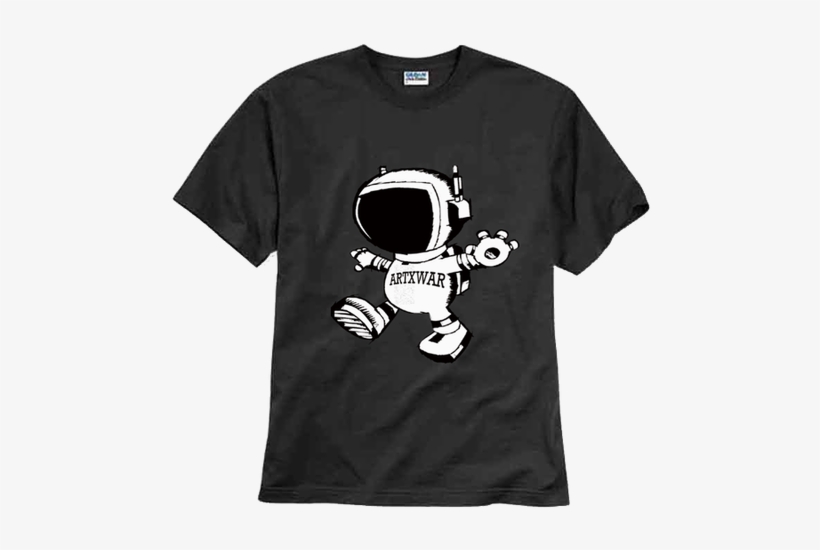 100% Premium Heavy Cotton T-shirt With Artxwar Spaceman - Girls Black Adidas Shirt, transparent png download